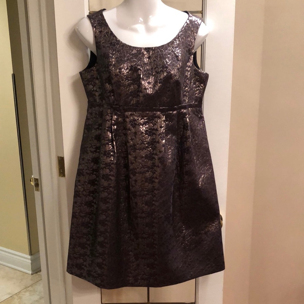 Metallic Bronze-Tone Shimmer Dress